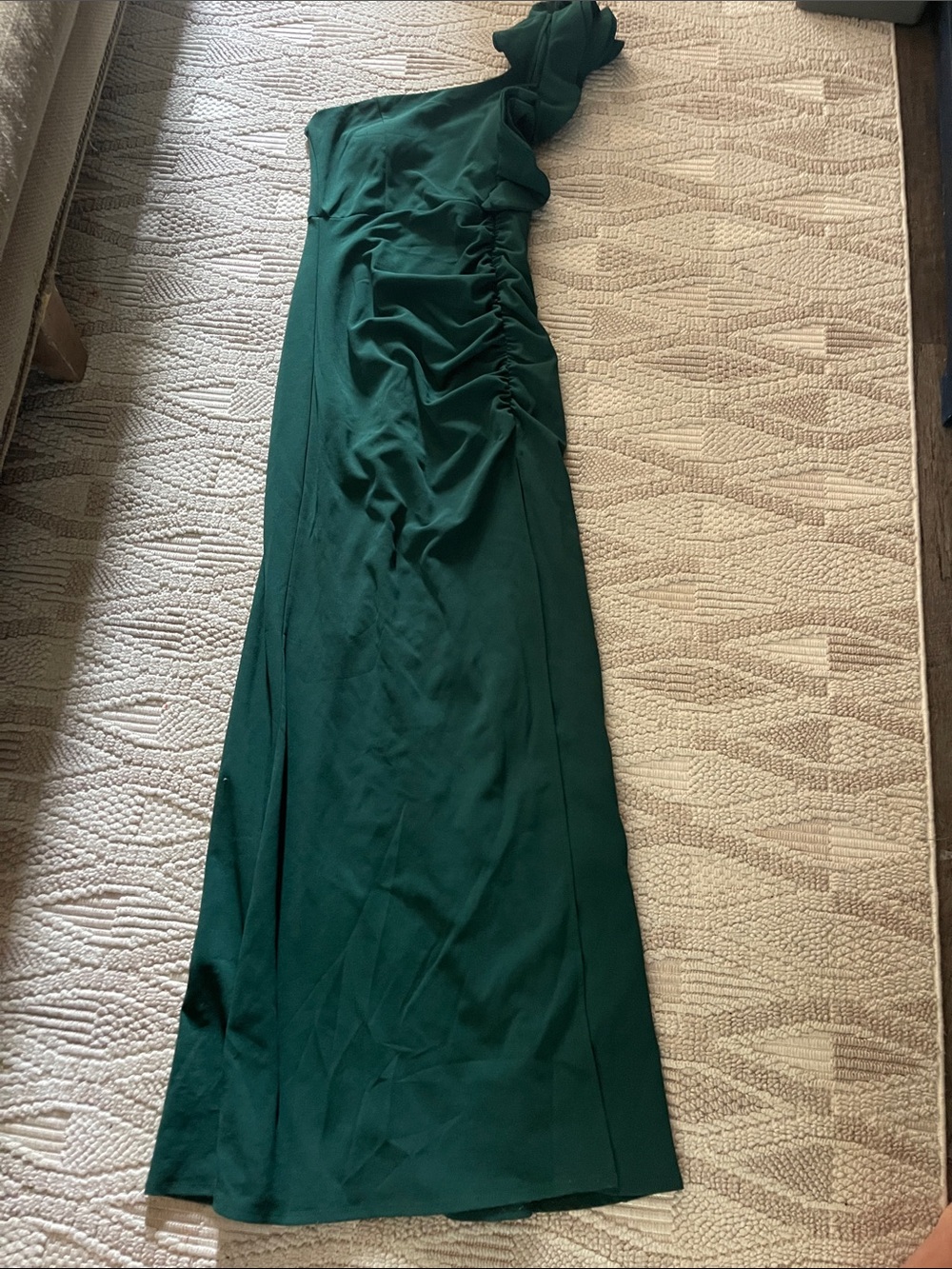 Emerald Sundae One-Shoulder Deep Green Formal Gown